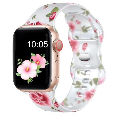 Printing Band 44mm 45mm 38mm 40mm 41 42mm Silicone women apple watch series 7 6 5 4 3