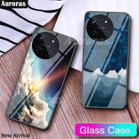 เคสลายภูเขาหิมะสำหรับ Realme 11 4G เคสโทรศัพท์ไล่ระดับสีท้องฟ้ากระจกเทมเปอร์ปลอกสวมป้องกันสำหรับ Realme 11 4G เคสโทรศัพท์ HP