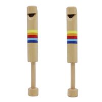 2X Wooden Flute Instruments Pulling Diacritical Wooden Flute Early Musical Instrument for Adults, Children, Music Lovers