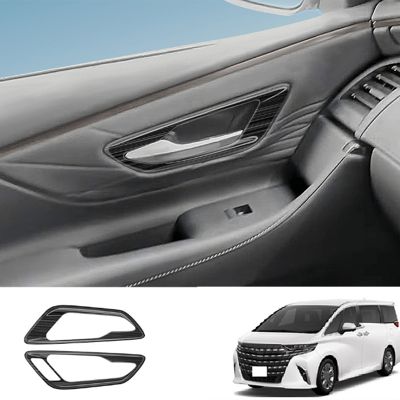 For Toyota Alphard 40 Series 2023+ Inner Door Bowl Panel Inside Handle Protector Cover Interior Spare Parts Parts Black RHD