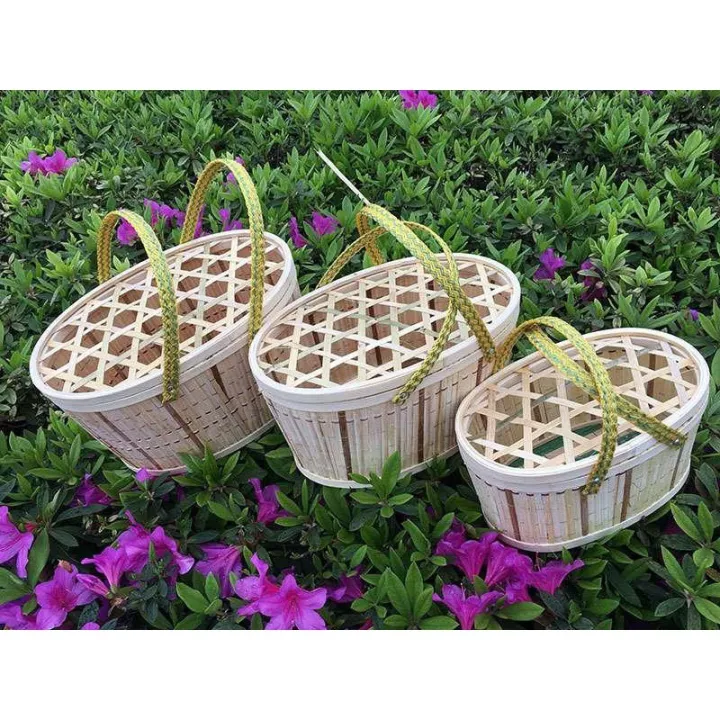 Grape picking bamboo basket gift box packaging earth eggs bamboo basket