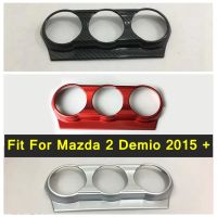 Lapetus Car Styling Central Air Conditioning AC Knob Cover Trim Matte / Red / Carbon Fiber ABS Fit For Mazda 2 Demio 2015 - 2021