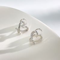 [COD] and exquisite hollow love silicone ear clip commuting zircon painless earrings female spring summer hot style