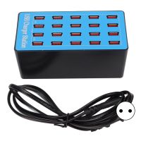 100W 20 Port USB Hub Charger 100W USB Hub Wall Power Adapter Multiport Intelligent Efficient 100‑240V with Power Cable for Digital Devices for Cell Phone