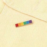 New Arrival LGBT Rectangle Enamel Pin Metal Brooch Men Coat Lapel Badges Jewelry for Frined