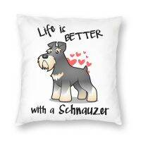 xzx180305   Miniature Schnauzer สุนัขปลอกหมอน45X45ซม.หน้าแรกตกแต่งพิมพ์ Miniature การ์ตูนลูกสุนัขปลอกหมอนสำหรับห้องนั่งเล่น