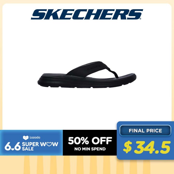 Skechers Men SKECHERS USA Street Wear Sunview Sandals - 210069-BLK Memory Foam Fit 360 | Singapore