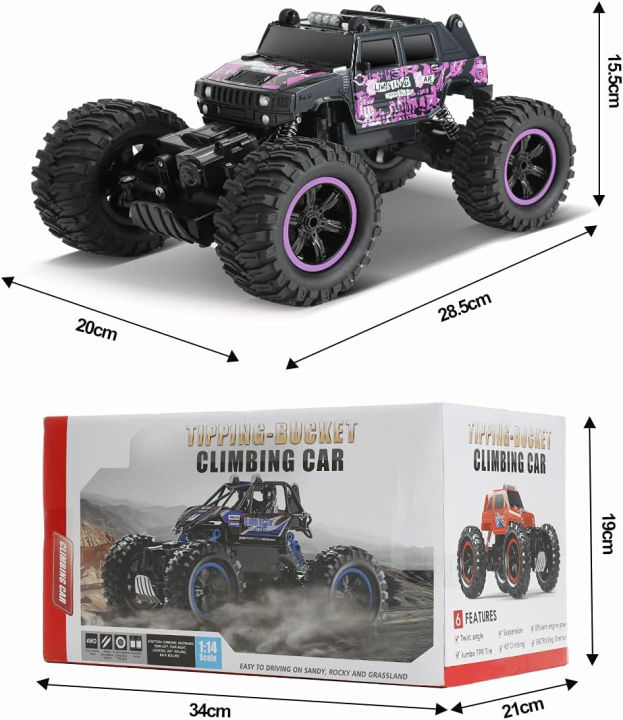 songtai-remote-control-car-purple-rc-truck-4x4-off-road-waterproof-function-360-rotation-suitable-for-boys-girls-adult-and-childrens-toy