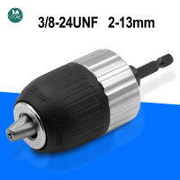 Self-tightening electric drill conversion chuck 2-13mm clamping range 3/8-24UNF with hexagonal shank threaded rod