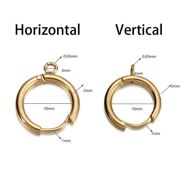 ltata-temperament-10ชิ้นสแตนเลสสีทอง-huggie-ต่างหูตะขอที่มีห่วงรอบหูโพสต์ที่มีแหวนกระโดดเปิดสำหรับเครื่องประดับ-diy-ทำอุปกรณ์