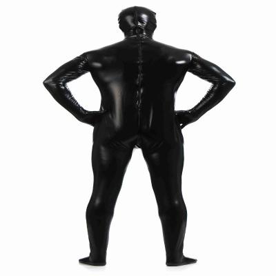 LazaraLife SHINY METALLIC Bodysuit Lycra Spandex ชุด Zentai ชุดฟิตเนสชายสีดำ XXL