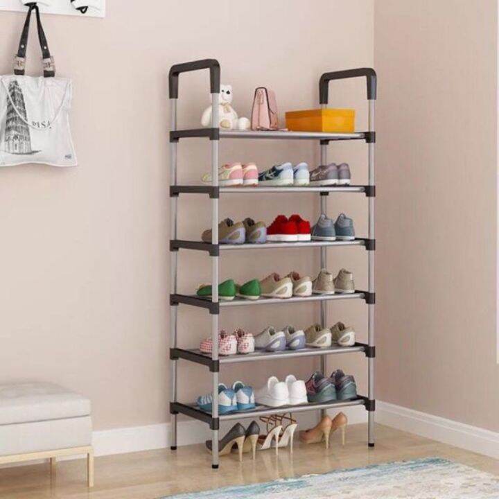 6 Layer shoe rack/ Tier Colored Stainless Steel Stackable Shoes Organizer Storage StandZ037