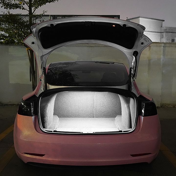 แถบแถบแสงอัจฉริยะท้ายรถ-lampu-hias-ภายในรถ12-v-หลอดไฟ-led-กระโปรงท้ายรถสำหรับเทสลารุ่น3-2019-2022