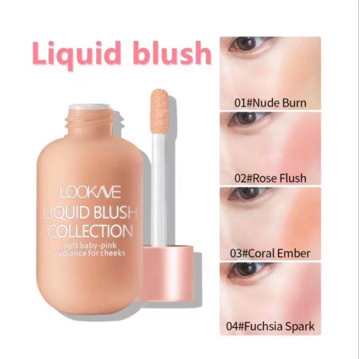 LOOKAVE Liquid Blush On collection soft baby pink radiance for skin