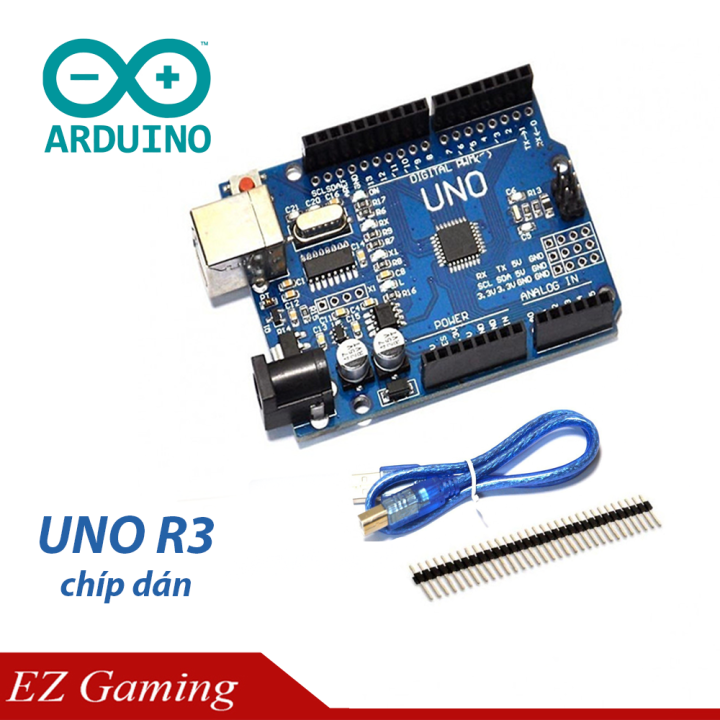 Mạch Arduino Uno R3 Phiên Bản Smd Chíp Dán Atmega328p Au Chíp Nạp Ch340 Có Kèm Cáp Dữ Liệu 8716