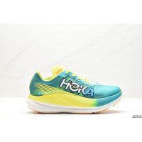 2023 เดิม 100% Hoka หนึ่งชายและหญิงจรวด x 2 แผ่นคาร์บอนแข่งรถถนนรองเท้าวิ่งจรวด x 2 รองเท้าผ้าใบระบายอากาศสีเขียวสีดำสีเหลือง