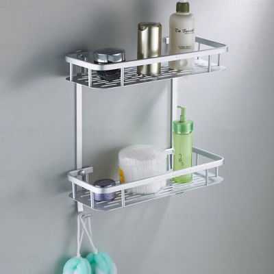 【CW】Shiny Bathroom ชั้นวางของอะลูมิเนียมห้องอาบน้ำแชมพูเจลอาบน้ำ Rack Kitchen Hanging Storage Rack