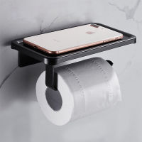 Black white brushed gold Toilet Paper Holder Multifunction Bathroom Storage Shelf WC Roll Paper Holde