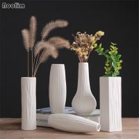 (Gold Seller) NOOLIM Home Office Decor Classic White Ceramic Vase Chinese Arts Crafts Wedding Party Decor Porcelain Flower Vase Creative Gifts