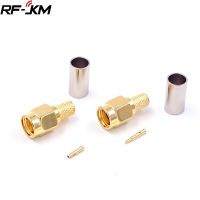 5PCS SMA Male Connector Crimp For RG58 LMR195 RG400 RG142 50-3 Cable RF Coaxial Connector RP SMA Male