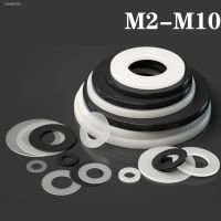 ☌☒ 50-200Pcs 0.3/ 0.5/ 0.8mm M2 M2.5 M3 M4 M5 M6 M8 M10 Black / White Plastic Nylon Ultrathin Washer Flat Ring Seal Washer Gasket