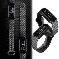 【LZ】 Luxury Replacement Straps on Miband6 5 7 Mi Band 3 4 Wriststrap Carbon Fiber Watch Belt Bracelet for Xiaomi Band 7 6 5 TPU Belt