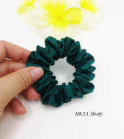 NK21 โดนัทรัดผม ไซส์มินิ หนังยางรัดผม ที่มัดผม ยางมัดผม สีเขียวเข้ม   Scrunchies,ฺ Dark green Scrunchy,Hair accessories,Elastic hair tie