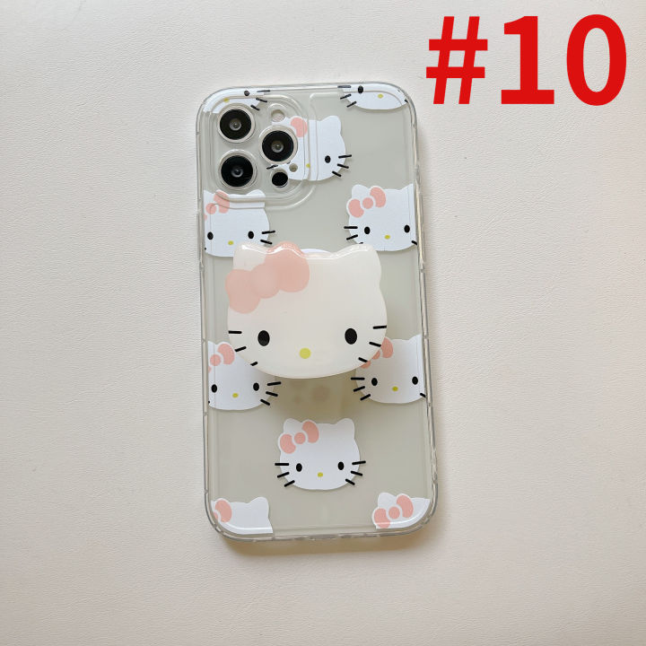 แมวลูกแมวน่ารักพร้อมเคสมือถือใสตั้งได้สำหรับ-iphone-11-12-13-14-pro-max-xr-xs-max-8-7-6-plus-se-2020อ่าวการ์ตูนกันกระแทก