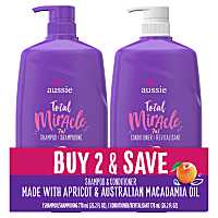 Aussie Total Miracle with Apricot &amp; Macadamia Oil Shampoo and Conditioner 778ml.