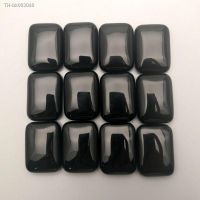 □◊❈ 25x18MM Nature Stone Rectangle Black Onyx cab cabochon for jewelry making beads 12Pcs/lot Free shipping no hole Wholesale