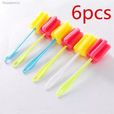 ☃ 6Pcs Cup Brush Kitchen Cleaning Tool Sponge Brush For Wineglass Bottle Coffe Tea Glass Cup Mug handle Brush wholesale