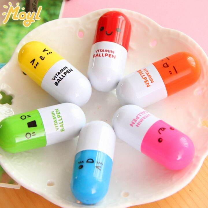 flash-sale-korea-cartoon-pill-capsule-pen-retractable-pen-creative-ballpoint-pen-student-children-gift