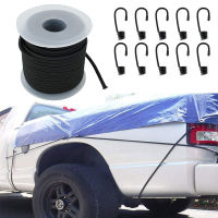 Elastic Bungee Cords Set Hooks Elasticated Rope Car Van Bicycle Bike Luggage Tie Stretch Strap Rope Load Black Accessories