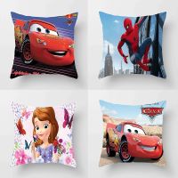 Disney  Pillowcase Cushion Cover Car Sspiderman McQueen Sofia Princess  Pillow case Cartoon Boy Girl Gift 40x40cm 45x45cm