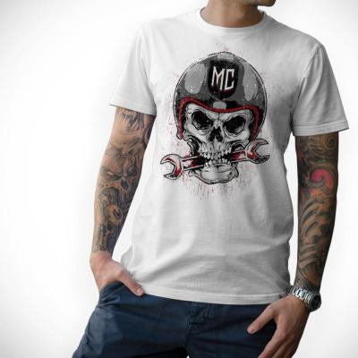 Motorrad Biker T-Shirt Skull Motorcycle Screwdriver Skull Mc Top Sale Men Round Neck Cotton Casual Muscle MenS T Shirts 【Size S-4XL-5XL-6XL】