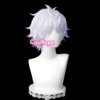 Gojo Satoru Cosplay Jujutsu Kaisen Cosplay 32Cm Christmas Silver Purple Wig Cosplay Anime Wigs Heat Resistant Synthetic Wigs