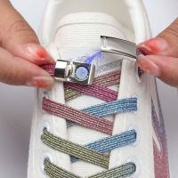 【HOT】■✴✈ Colorful Elastic Shoelaces Sneakers No Tie Shoe laces Magnetic Lock Shoelace Kids Adult Laces for Shoes Rubber Bands