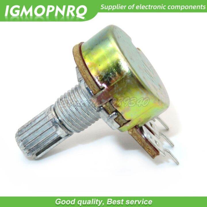 5pcs-100k-ohm-wh148-b100k-3pin-potentiometer-15mm-shaft-with-nuts-and-washers-wh148-100k-shaft-15mm