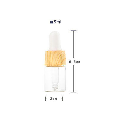 5ml/10ml/15ml/20ml Empty Grain Travel Cosmetic Container Refillable Bottles Glass Wood