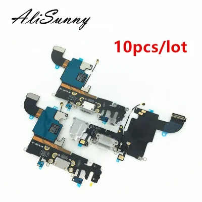 AliSunny 10pcs Charging Port Flex Cable for 6 6S 7 8 Plus XR XS USB Dock Connector Charger Ports for X 5 5S 5C