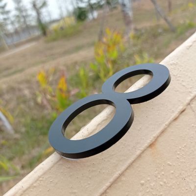 นิ้ว 10 ซม. Modern House Number Door Home Address Mailbox Number for House Number Digital Door Outdoor Sign 4 Inch. #0-9 ดำ-zptcm3861