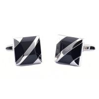 【2023 NEW】 Lego Fashion x บุรุษกระดุมข้อมือเสื้อสีดำ Onyx Cuff Link องค์ประกอบเคลือบลายคุณภาพสูง