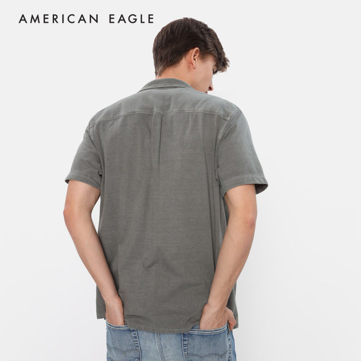 american-eagle-solid-camp-collar-shirt-เสื้อเชิ้ต-ผู้ชาย-แขนสั้น-nmsh-017-2909-309