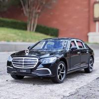 1:24 Maybach S400รถโลหะผสม S-Class รถของเล่นโลหะโมเดลรถยนต์ของเล่นดึงถอยหลังเสียงและไฟสำหรับเป็นของขวัญสำหรับเด็ก