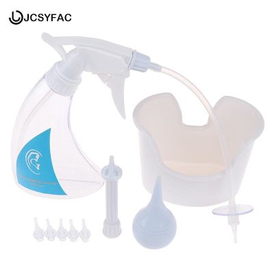 【cw】 1Set Ear Wax Removal Irrigation Washer Bottle System With Cleaning Thread Cap Bulb Syringe Adult Kid Safety