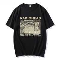 เสื้อยืดผ้าฝ้ายRadiohead เสื้อ T ชาย Funny พิมพ์ย้อนยุคหลวม Tops 100% Cotton Unisex เสื้อยืด Indie Rock Band เพลง Tees ชายเสื้อ