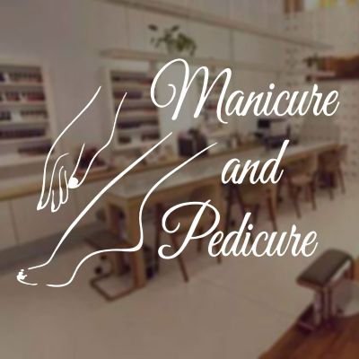 Manicure Pedicure Nails Wall Sticker Vinyl Interior Design Text Window Decal Mural Poster A508