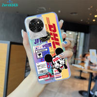 ZeroQiQi เคสเคสโทรศัพท์ Hp Itel S23ป้ายการ์ตูนมิกกี้เคสโทรศัพท์โทรศัพท์สลายเลเซอร์สีรุ้งโปร่งแสงขอบบางเฉียบ TPU นุ่มมากเคสกันกระแทกมีสีสันในตัวเคสบัตรเลเซอร์