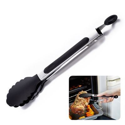 【jw】✘  Food Tongs Silicone Non-Slip Clip Clamp BBQ Salad Tools Grill Accessories