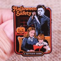 【CW】 Michael Myerrs Safety A Guide Horror Movie Enamel Pins Lapel Pin Shirt Badge Jewelry